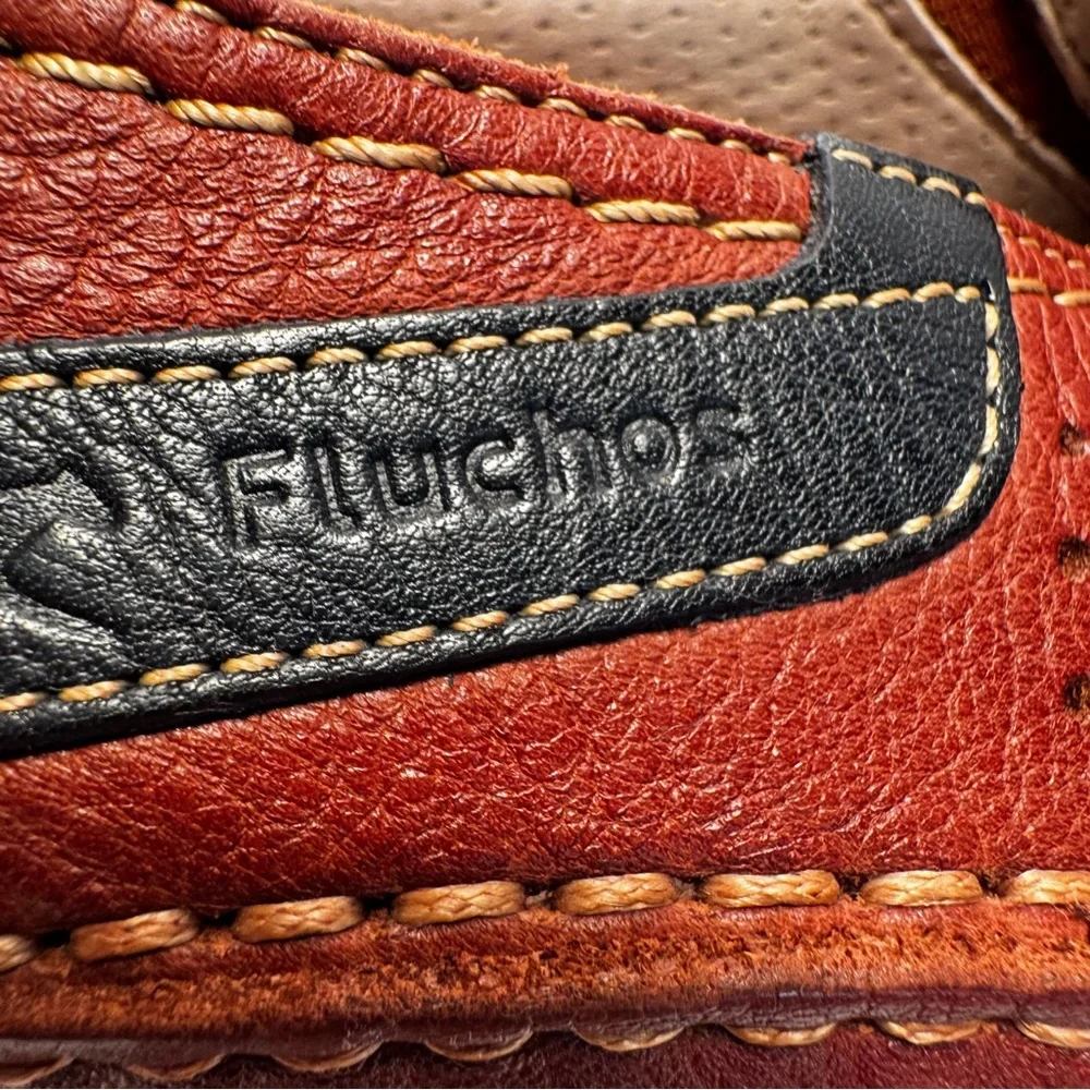 Fluchos Mens Catamaran Mocassins Shoes Brown Leather‎ Loafer Shoes Size 43